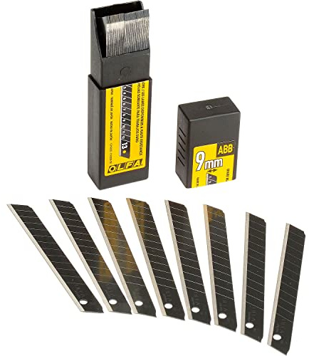 OLFA 9mm Snap Off Replacement Blades, 50 Blades (650 Segments) ABB-50B - Ultra-Sharp Black Utility Knife Replacement Blades, Fits most 9mm Utility Knives