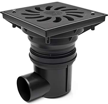 Kanalisations ABS Kunststoff Ablauf Hof Haus Garage Carport Keller befahrbar bis 1500 kg DN110 (MKK330VZ) mit verschraubung Balkon Terrasse Kanal Abfluss Entwässern Sperrwasser Siphon 125-355 l/min