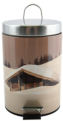 MSV Kosmetikeimer Cottage Mülleimer Treteimer Abfalleimer - 3 Liter – mit herausnehmbaren Inneneimer