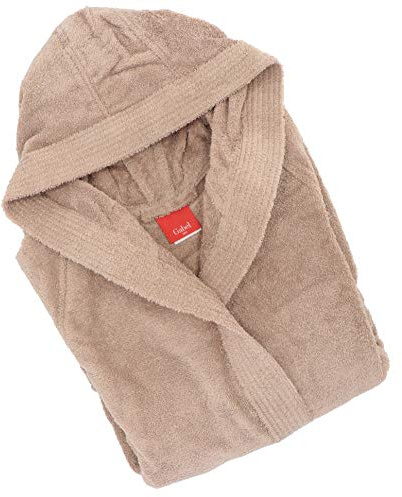 Gabel - Accappatoio adulto unisex in spugna di puro cotone idrofilo, tinta unita, peso spugna 380 gr/mq, ampie tasche, cintura e pratico cappuccio, anche come vestaglia.