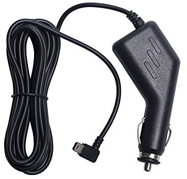 Amacam CC5 Car Charger - 3.5M USB Cable, Right-Angle Mini USB for Dash Cams, Sat Nav & Android