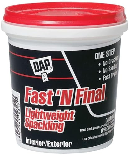 DAP Fast 'N Final Lightweight Spackling, White, 8 Oz (7079812140) (Pack of 12)