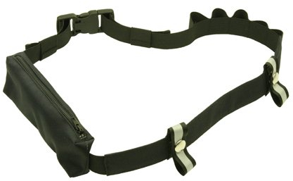 ANDREAS WIPPER Laufgürtel mit Hüfttasche und Gelschlaufen, Startnummernhalter, Startnummerngurt, Startnummernbefestigung, Startnummernband Case Black Edition