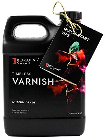 Breathing Color Timeless Archival Print Varnish - 1 Quart, Matte Finish, Professional Quality Canvas Coating, Water Based UV Protection, No Glare Finish, 100+ Years Certified Archival