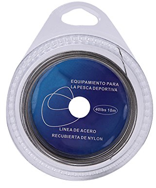 Stahlvorfach, Angelschnur Stahl Drahtführer Edelstahl Lure 10 Meter mit 12 Stück Crimps Ärmeln(40 lbs)