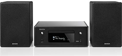 Denon CEOL-N10 Mini HiFi System with CD Player, Sound System for TV, Bluetooth, 2x Optical Input, Google Assistant / Siri / Alexa Compatible, Music Streaming, HEOS Multiroom - Black
