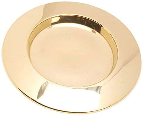 NKlaus Assiette Ronde Ø 14cm Laiton doré Brillant Assiette avec Rebord Dessous de Plat Bougies 10586