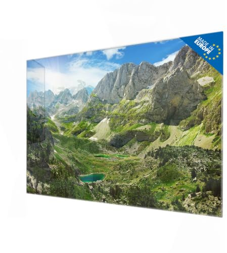 banjado Magnetpinnwand aus Glas in 120x80cm, beschreibbar mit Waldmotiv