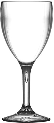 We Can Source It Ltd - 9oz Elite Polycarbonate Wine Glass - Classic U-Shape Virtually Unbreakable Clear Plastic Glass - Fade Resistant Reusable Drinkware for Home, Bars and Outdoor Events - Pack of 4