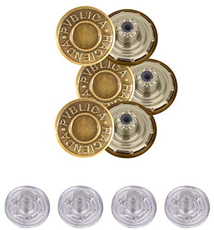 Trimming Shop 14 mm Ersatz-Jeansknöpfe, langlebiger Reißverschluß, keine Nähknöpfe mit Rückennieten, für Jeans, Jacken, Röcke, Bronze, 50-teiliges Set