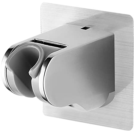 MIAOHUI Duschhalterung Ohne Bohren, Kleber Winkel Verstellbar Brausehalter, Wand Montierte Handbrause Halterung, Duschkopfhalterung Ohne Bohren, Duschkopf Halterung für die wand Bad (1Pcs, Chrom)