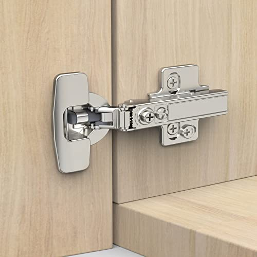 Chibery 10 Pack Frameless Full Overlay Soft Close Concealed European Hinges, Self Closing Satin Nickel, 105 ° Open Angle 4D Adjustment, Speed Control, Clip On, Stainless Steel for Cabinet Door