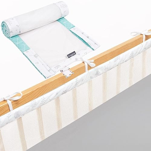 Bellochi Tour de Lit Bébé 360x30 cm - Tour de Lit Souple Universel - Réversible Contour de Lit Bébé pour Un Matelas 120x60 cm - Cumint