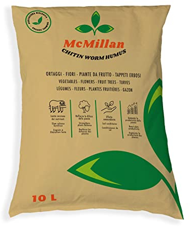 Worm Humus 10L | Concime naturale con chitina, aumenta la produttività e le difese delle piante. Apporto bilanciato di nutrienti. Autorizzato in agricoltura biologica.