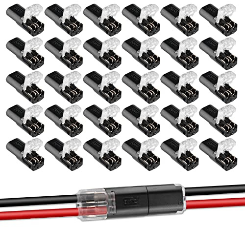 Double-Wire Push-in Connector: YOYIAG 30 Pieces No Wire Stripping Required Wire Connectors with Locking Buckle Double-Wire Push-in Connectors, Toolless Wire Connector for Outlets, Lamps, Switches