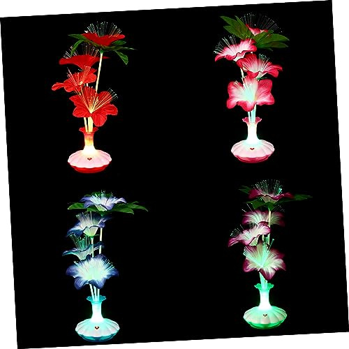 Garneck 4stücke Künstliche Blumenlampe Led-licht Dekoratives Licht in Blumenvasenform Sanftes Licht Für Partys Bars Zuhause Und Geschäfte