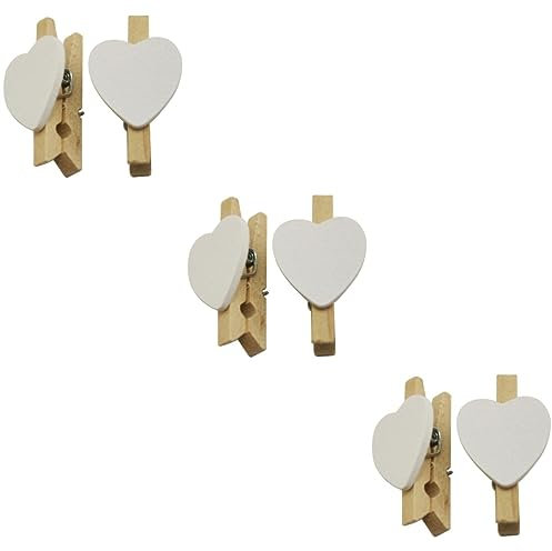 3 Sets Charmante Holzherzen Wäscheklammern Aus Holz Für Dekoration Spiele Basteln Hochzeit 80 Stück * 3