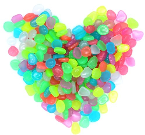 500 Pezzi Multicolori Che Si Illuminano al Buio Rocce Pietre Luminosi Sassi da Giardino, Ciottoli Luminosi, Ciottoli luminescenti, Pietre Fluorescent per Acquario, Giardino, Passerelle