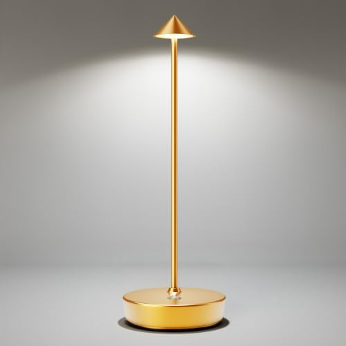 LED Kabellose Tischlampen Outdoor 60h Akku Aufladbar Wasserdicht, Gold | 6000mah akku touch tragbar 3 farbe lichter dimmbar intelligenter speicher wasserdicht für draußen restaurant terrasse