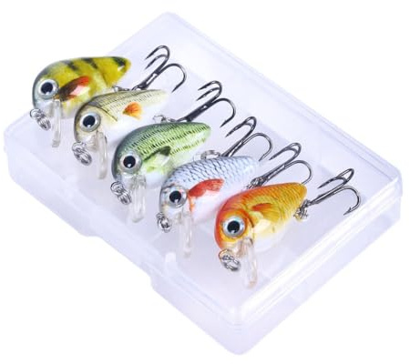 Leurres Appâts Pêche, Kit de Mini Appâts de Pêche Réalistes en ABS Souple Appâts Artificiels de Pêche pour la Pêche en Eau Douce en Eau Salée (Couleur Mixte)