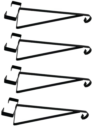 Hanging Basket Brackets for Concrete Fence Posts (Pack of 4) Metal Hanging Basket Brackets Outdoor, No Drill Post Brackets for Hanging Baskets, Bird Feeders, Lanterns