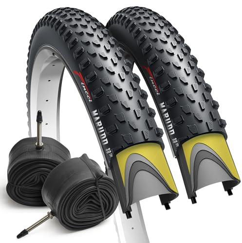 Fincci MTB Reifen 29 x 2.1 Zoll – 2er Set Faltreifen 29 Zoll mit 1 mm Pannenschutz & 2X 52-622 Presta-Schläuchen, geeignet für E Bike, Mountainbike & Hybrid, Schlamm, Offroad & Cross-Country, 30 TPI