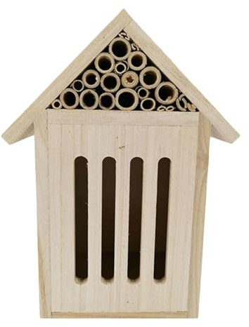 Bienenhaus, Bienenhaus, Holz, 11 x 9 x 21 cm, Insektenhaus-Set, Insektenhotel bietet & Schutz für bestäubende , Bugg House für Marienkäfer, bestäubende und Schmetterlinge