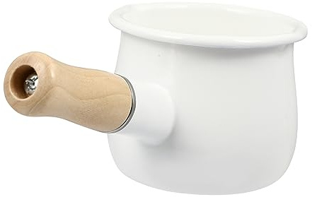 TOPBATHY 1pezzi Pentolino Smaltato Per Latte Pentola Multifunzionale Per Cucinare Design Antigoccia Per Alimenti Per Riscaldamento Latte