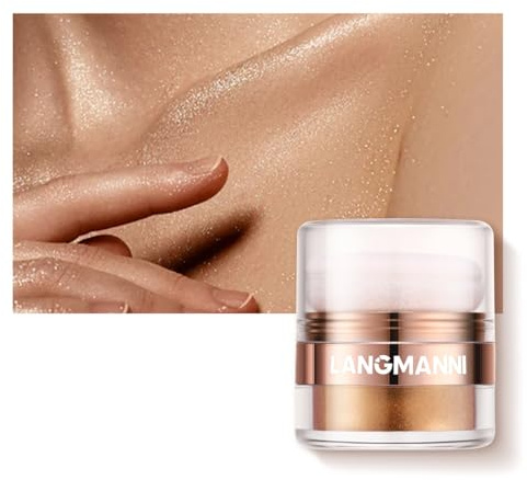 Destacar Iluminador en Polvo para Rostro y Cuerpo, Shimmer de Alto Brillo, Contorno Brillante, Resaltador de Maquillaje, Colorete (#2)