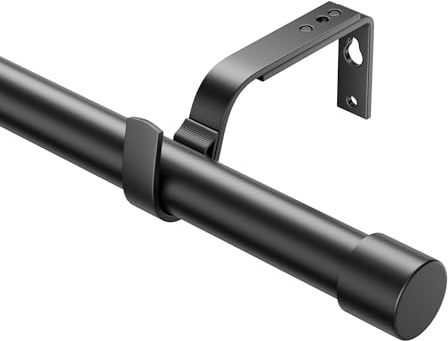 Extendable Curtain Rods 76-208cm, Dia 25mm Splicing Curtain Pole with Adjustable Brackets for eyelet curtains, Heavy Duty Decorative Windows Rods for Bedroom, Living room