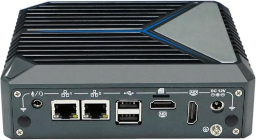 Partaker Fanless Mini PC, Desktop Computer, HTPC, Mini Computer, Intel N100, C11, TPM2.0, 2 x LAN, 2 x HDMI, 2 x COM, SIM Slot, Vesa Mount, Barebone, NO RAM, NO Storage, NO System