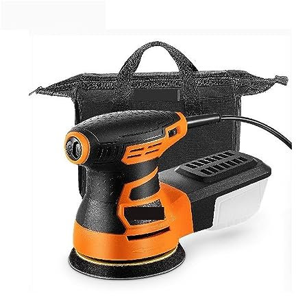 Amoladora húmeda Lijadora orbital aleatoria de 350 W, 6 velocidades, 13000 OPM, lijadora de palma de 5 con 2 discos de lijado de gancho y bucle de nivel A y conector de vacío Pulido más fácil, mejor