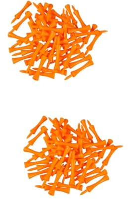 MOBUTOFU 2 Sätze 70 Mm Hohe Golf Castle Tees Orangefarbene Tee-stifte Aus Kunststoff Stabile Bauchmuskeln Ideal Für Golfer 50 Stück * 2