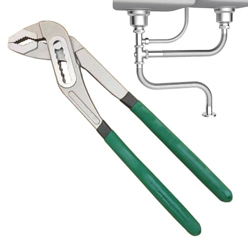 Sghtil Pinza de bloqueo de canal, pinza llave grande y ajustable, pinza para apretar tubos de agua de 8/10/12 pulgadas, pinza ajustable para apretar el tubo de agua, llave en forma de pico