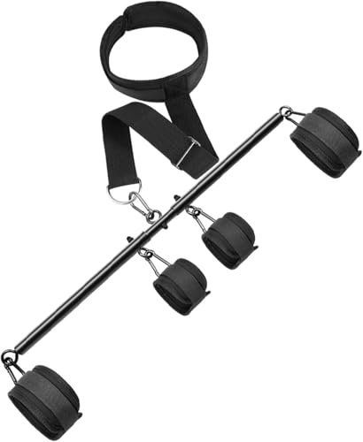 Esposas BDSM, Kit de esclavitud multiusos para cuello a muñeca con barra separadora, esposas y tobilleras ajustables, juguetes sexuales para parejas, juguetes sexuales para adultos para juegos SM