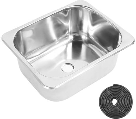 Wohnmobil-Spüle, Edelstahl-Einbauwaschbecken mit 40-mm-Abfluss, 17 L Großes Fassungsvermögen, Unterbauspüle für die Küche für Campingfahrzeuge, Boote, Wohnmobile, Platzsparend