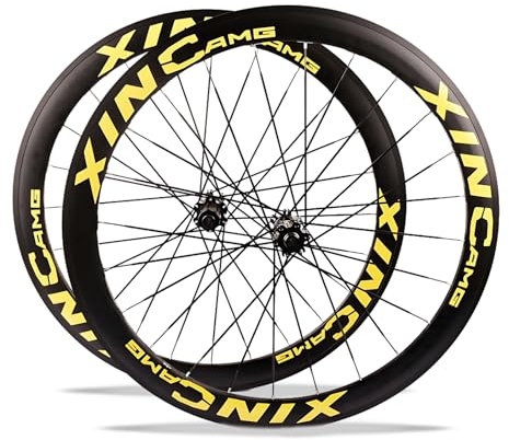 HZXQCVB Ruote per Bicicletta con Freno A Disco Set di Ruote per Bici da Corsa 700C Cerchi in Lega di Alluminio QR Anteriore 100mm/Retro 135mm Mozzi 24H per Cassetta A 7-12 velocità(40MM)