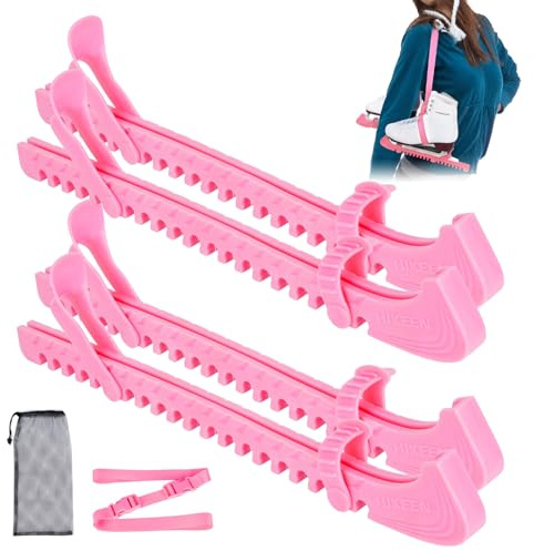 BOOSTEADY Protector de Patines de Hielo, Protector de Cuchilla Ajustable Protector de Cuchilla para Patines de Hockey sobre Hielo, Protectoras para Patines de Hielo, 2 Pares, Rosa