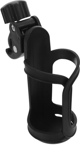 FRCOLOR Universal Wheelchair Cup Holder Clamp Water Bottle Holder Attachment for Mobility Scooter and Stroller, Black Plastic Tube Clamp Suitable for Walker and Bike Use
