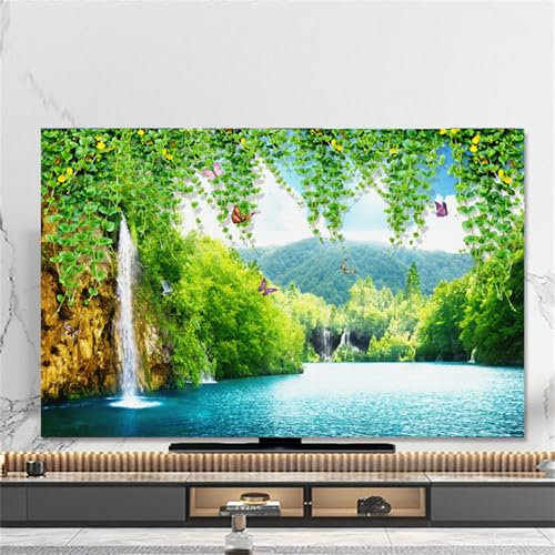 Hixingo Cubierta Antipolvo TV, Patrón Bosque 3D Cubierta Antipolvo Television 32-80inch Funda para Televisor Cubierta de TV Protector TV Protector de Televisión (55inch,Mariposa)