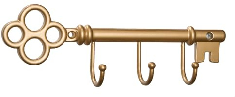 FantasHome Classic Wall Mounted Key Holder Hook Rack, Vintage Key Rack for Entryway (Gold)