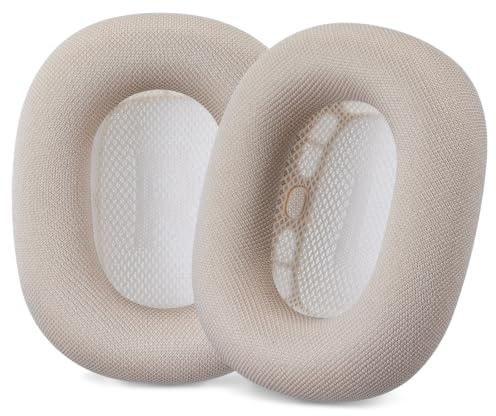 AHG Accessory House Ersatz-Ohrpolster für Airpods Max, kompatibel mit Kopfhörern (Starlight 2024), mit Silikon ausgekleidetes Netzgewebe, hochdichter Schaumstoff, starker Magnet