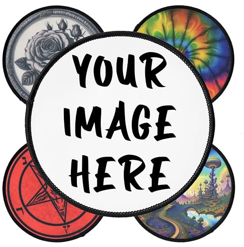 Individueller Aufnäher 7.6 bis 25.4cm | Personalisiert mit Wunschmotiv – Bild, Foto oder Logo | Hochwertiger Druck | Selbst gestalten Custom Patch für Kleidung & Jacke (9.5cm breite Kreis)