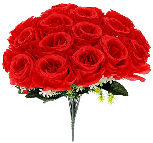 KAILIKETIY Fiori Artificiali Per Cimitero Bouquet Per Tomba Fiori Commemorativi Non Appassiscono Facile Da Curare Adatto Per Funerali e Attività Lutto e Spazioso