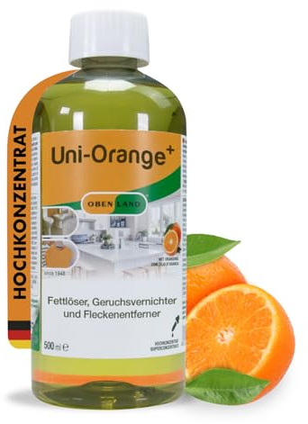 Obenland - Uni Orange Plus Orangenreiniger Hochkonzentrat 500ml - Hochergiebiger Orangenöl Reiniger mit Frischeduft - Allzweckreiniger
