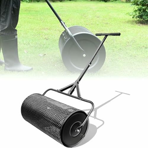 VYUJHNBG Épandeur de Compost, Rouleau à Gazon Durable, épandeur de fumier léger, Rouleau épandeur de fumier, épandeur de Terre végétale pour Jardin