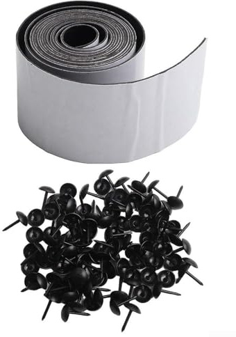 Cinghia per travi in finto legno, 1,5 m, in pelle PVC, per avvolgere soffitti e porte da fienile, include 100 puntine da disegno (4 x 1,5 m)