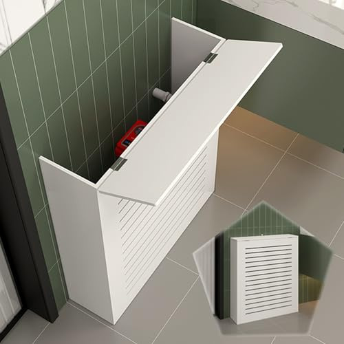 Cache radiateur, Cache-radiateur moderne à lattes, étagère supérieure en bois, Pour la maison, le bureau, le couloir, le salon, la chambre à coucher(40 * 30 * 20cm/15.7 * 11.8 * 7.9in)