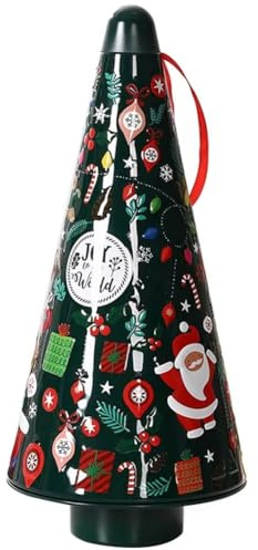 Ppmter Barattoli di Caramelle per Albero di Natale, Barattolo di Latta per Biscotti in Metallo, Scatola di Latta di Natale, Contenitori per Caramelle di Grande capacità per Decorazioni