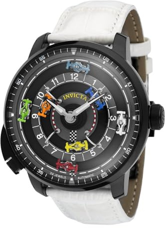 Invicta Racing 69134 Herrenarmbanduhr - Automatikwerk - Edelstahl mit Schwarzem Zifferblatt - 46 mm